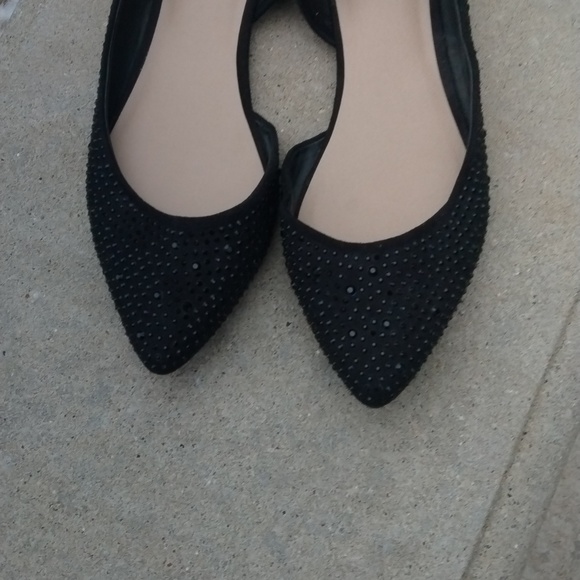 Black sparkle pointed toe flats size 9.5 - Picture 2 of 9